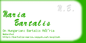maria bartalis business card